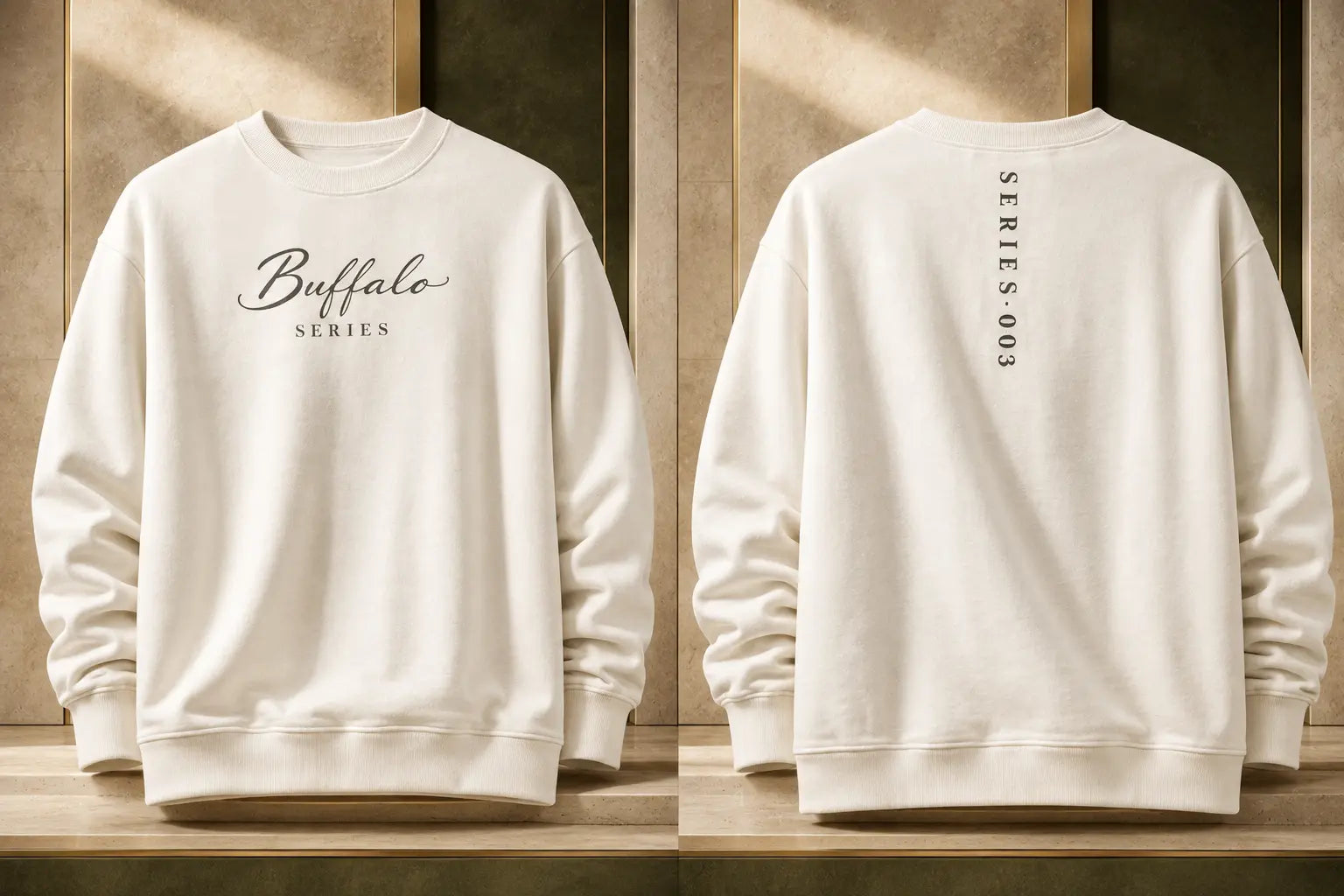 Buffalo Series 003 — The Ivory Standard Sweatshirt — Buffalo Series locked artwork product view
