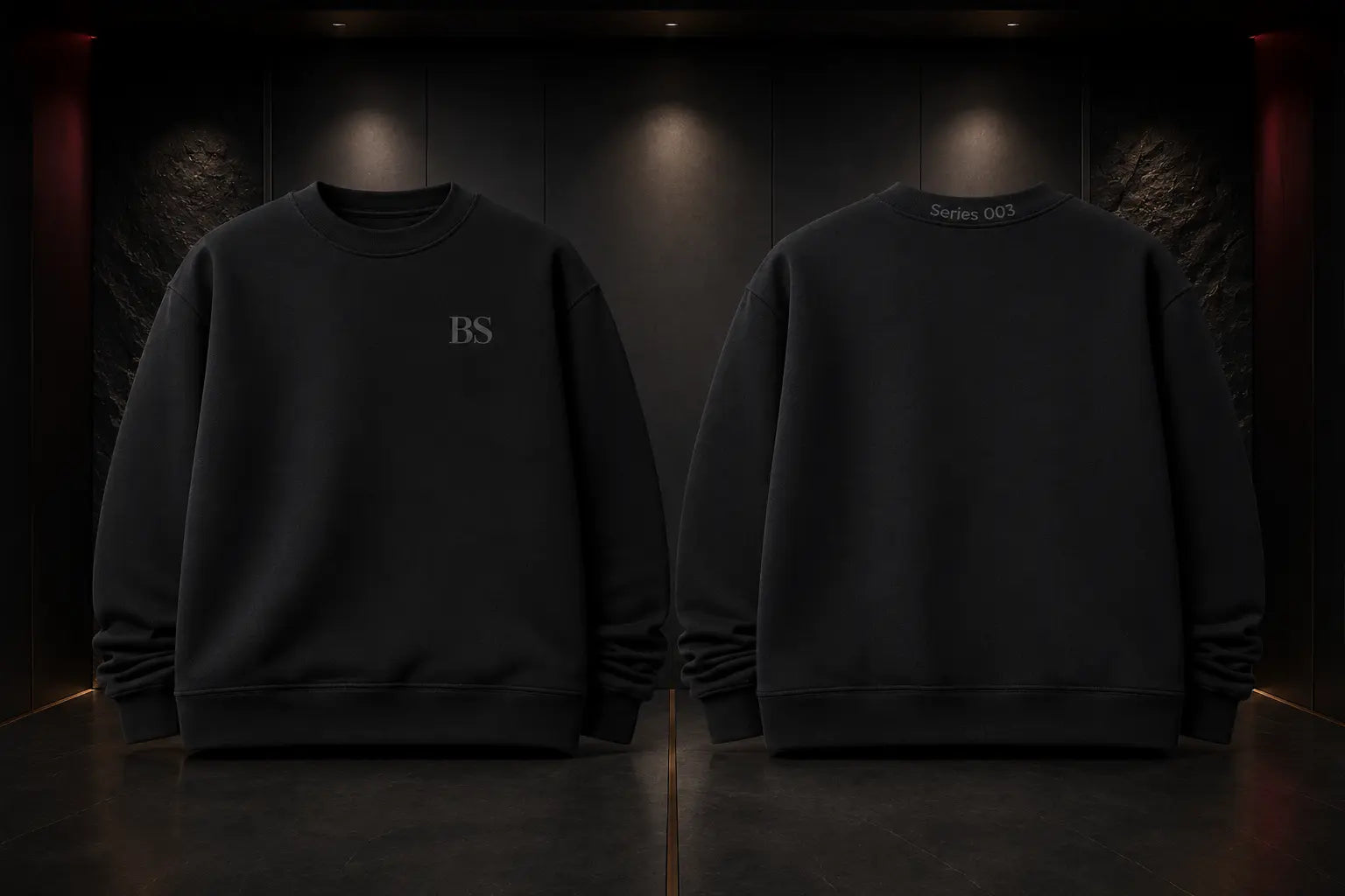 Buffalo Series 003 — Black Signature Sweatshirt — Buffalo Series locked artwork product view