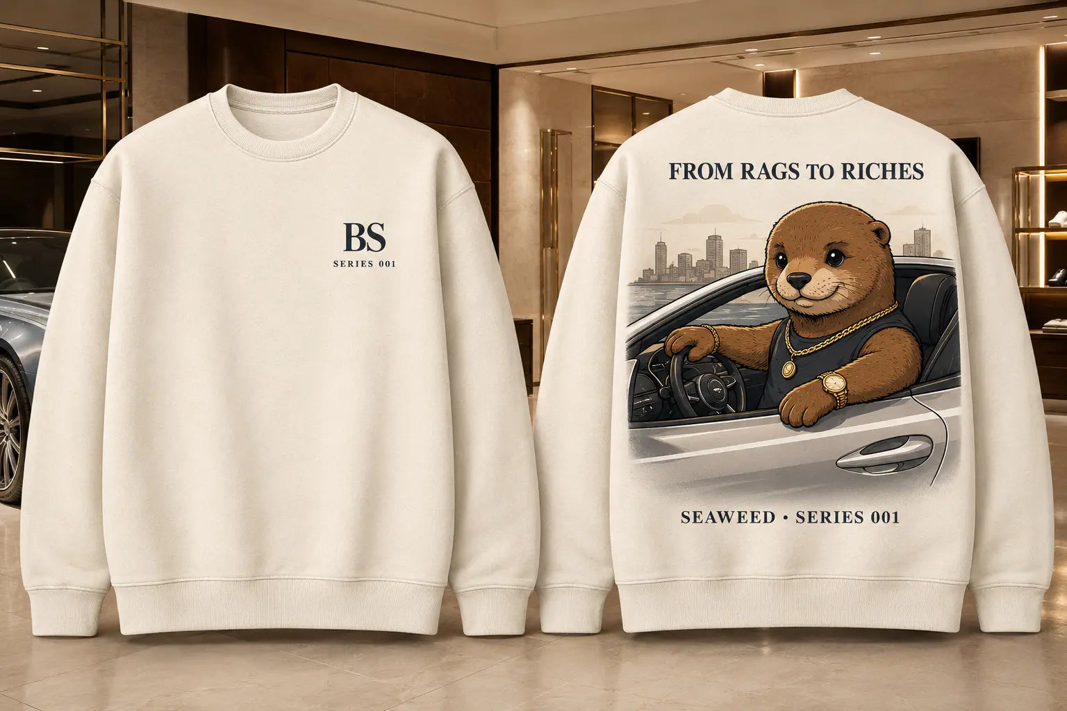 Seaweed “Rags To Riches” Series 001 Sweatshirt — Buffalo Series locked artwork product view